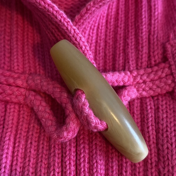 L. L. Bean 100% cotton Shawl Collar horn toggles and loop Candy pink Barbie XS - Picture 6 of 15